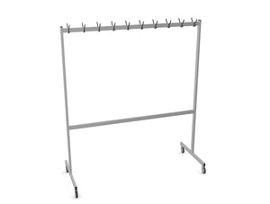 Metal Coat Hanger on Castors WS 04B Silver