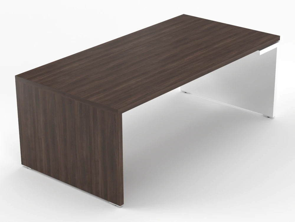 Mito Executive Desk Robinia Top White Gloss Body 2000Mm Right