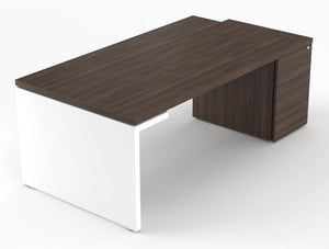 Mito Executive Desk With Side Storage Robinia Top White Matt Body 2019Mm