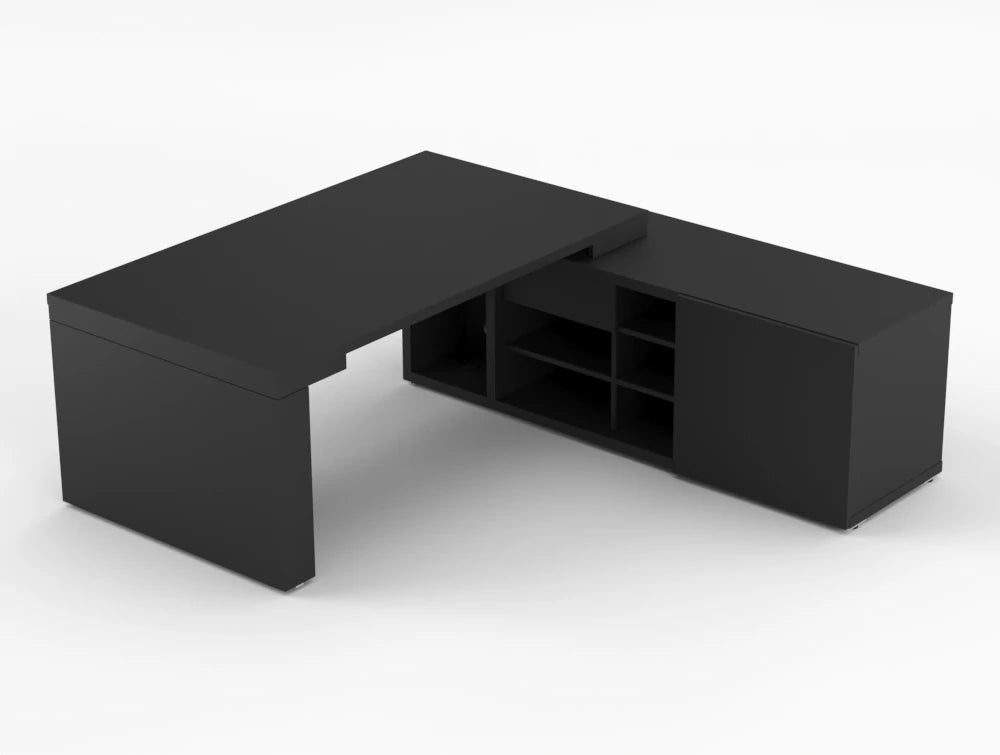 Mito Sit Stand Fenix Finerprint Proof Executive Desk With Side Storage 1190Mm Right