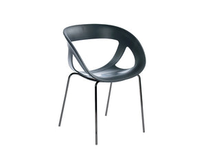 Moema Canteen Chair With Metal Legs In Black