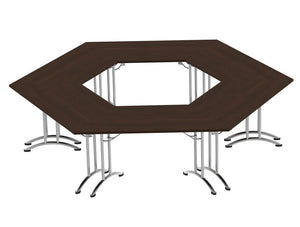 Morph Meeting Configuration 03 Hexagon Shaped In Dark Walnut Chrome M 03 Dw Chr