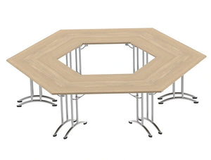 Morph Meeting Configuration 03 Hexagon Shaped In Urban Oak Chrome M 03 Uo Chr