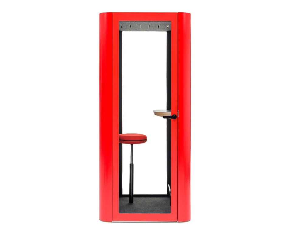 Mute Design Space S Soundproof Office Phone Booth With Table And Stool In Red