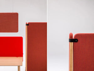 Mutedesign Duo Hanging Desk Freestanding Acoustic Panels In Red