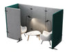 Mutedesign Wall Acoustic Seating Pod With Table And Lounge Chair White