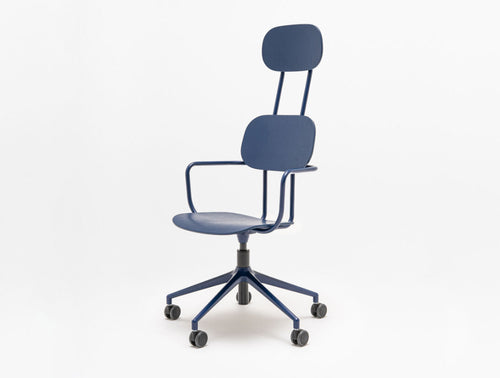 MDD New School Chair with Headrest on Five Star Base with Castors