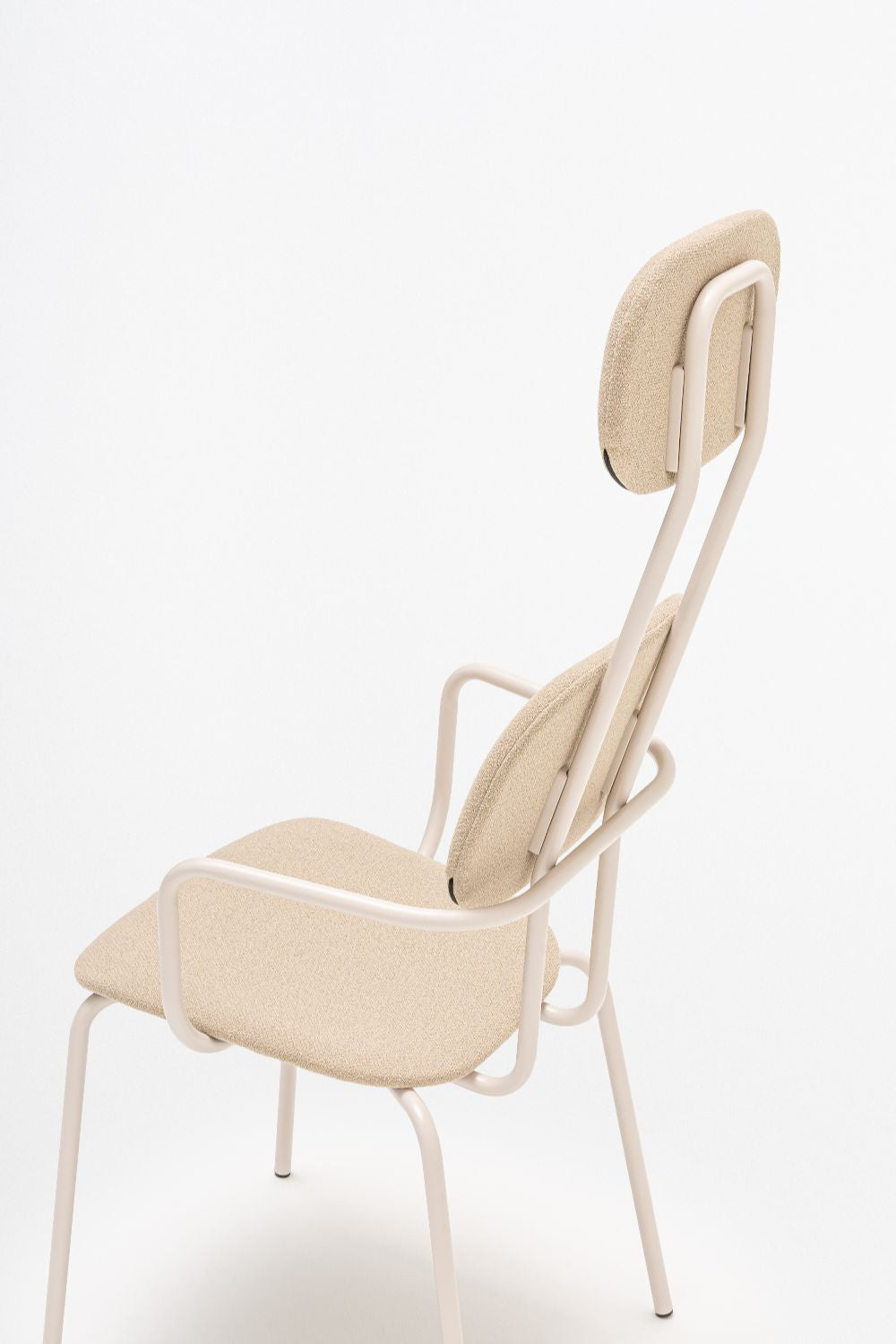 New School High Back Chair on 4 Legged Metal Frame Detail 3