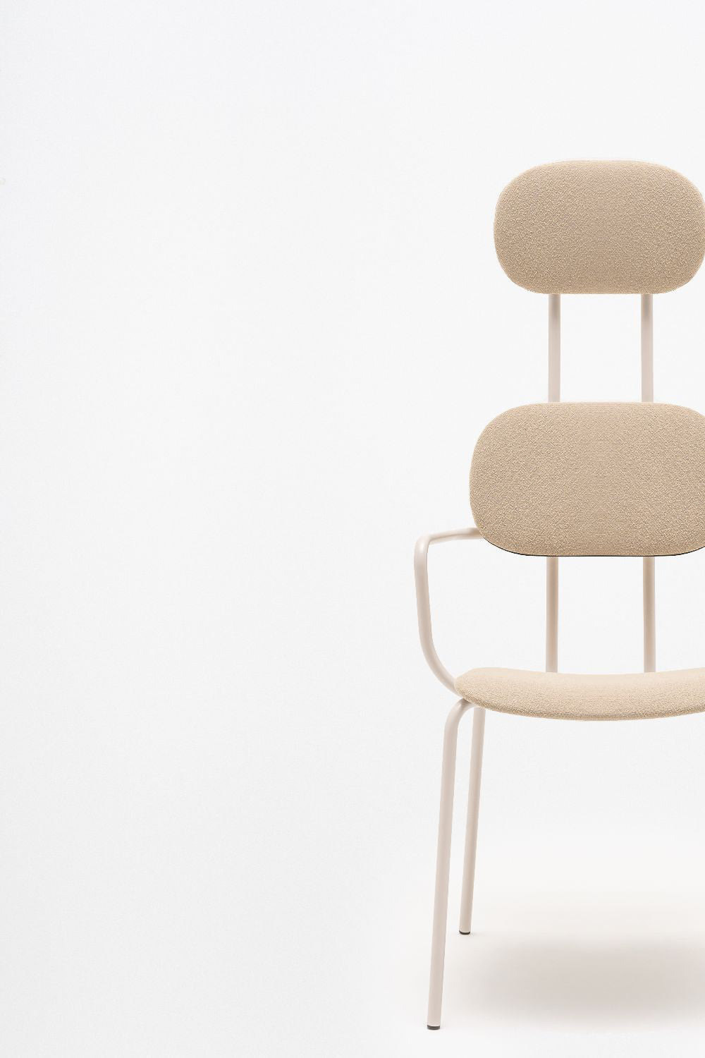 New School High Back Chair on 4 Legged Metal Frame Detail
