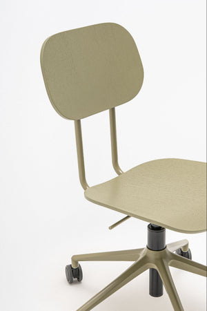 New School Low Back Chair on 5 Star Base with Castors Detail 3
