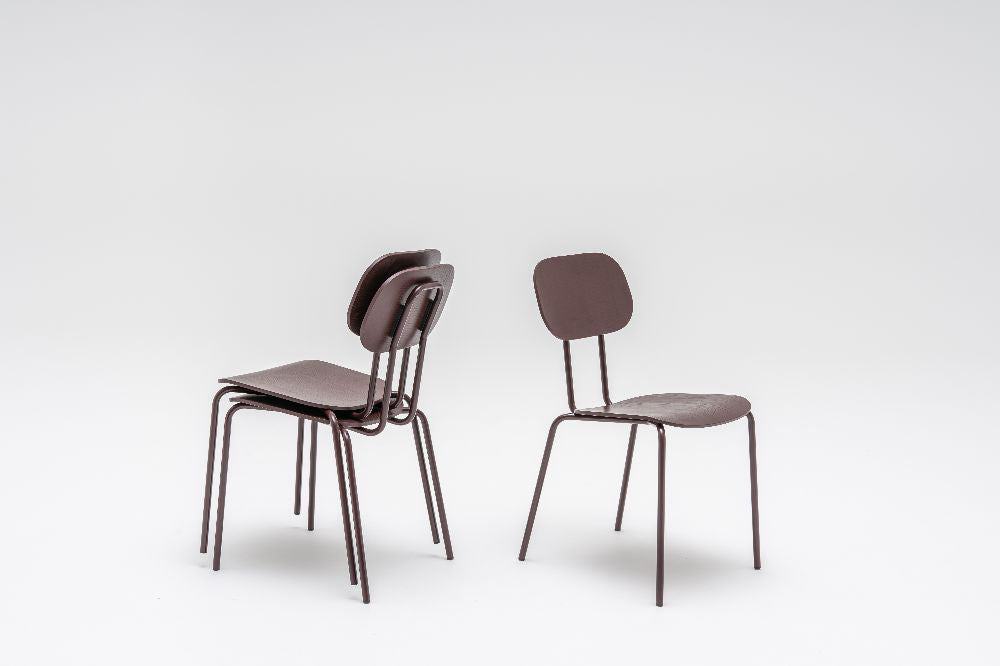 New School Low Back Chair with 4 Legged Frame Stacked 2