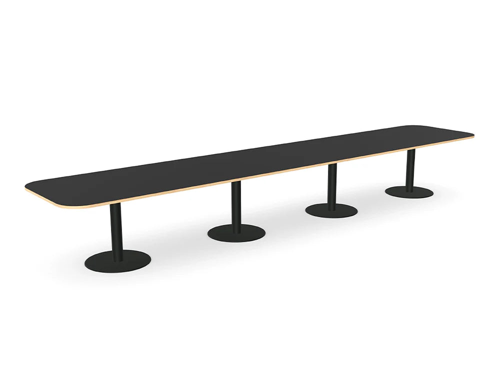 Nexis Cylinder Base Rectangle Curved Edge Tables