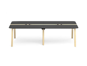 Narbutas Nova Wood Meeting Table With Wooden Legs