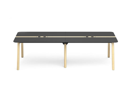 Narbutas Nova Wood Meeting Table With Wooden Legs