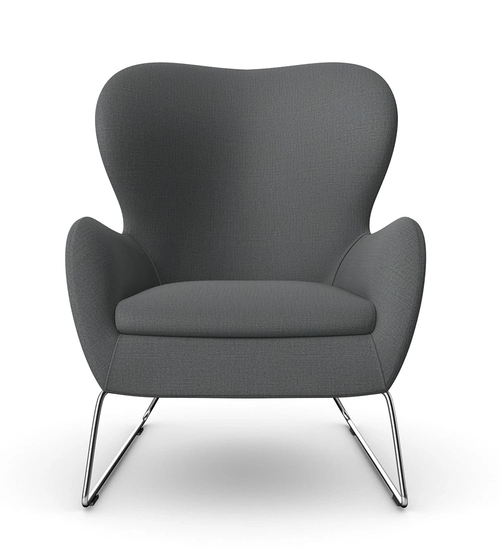 Pause Lounge Armchair With Skid Frame Base