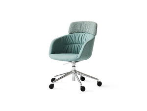 Paxt Aluminium Tub Chair in 5 Star Base with Castors 4