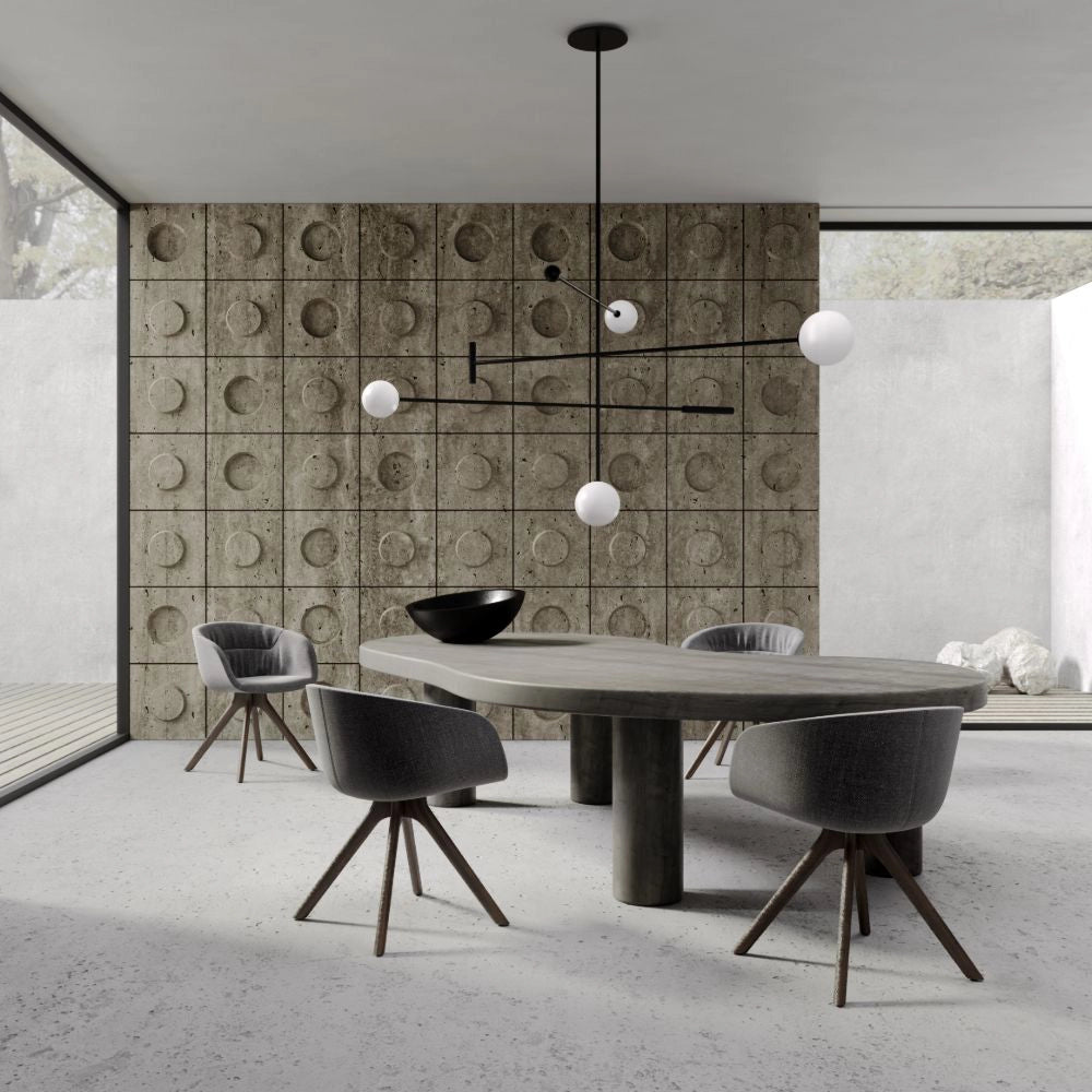 Paxt Tub Chair with Wooden Legs in Grey Finish with Grey Table