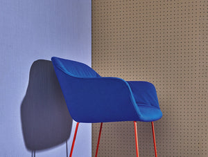 Pedrali Babila Chair With Armrests 7 In Blue Seat Finish With Orange Legs