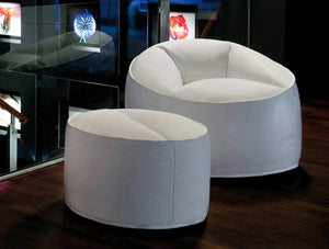 Pedrali Island Pouf Lounge Armchair 2 In White With Pouf