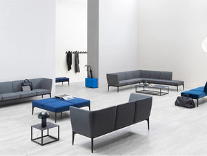Pedrali Social Modular Leisure Sofa 7 In Grey Upholstery With Modular Sofas In Lounge Area