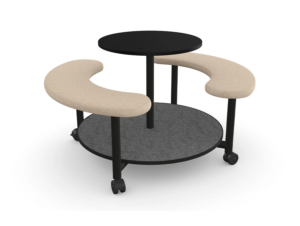 Picnix Round Table with Bench on Castors