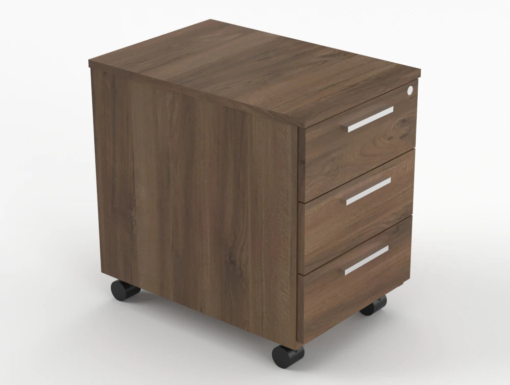 Quando Executive Mobile Pedestal Dark Walnut Finish
