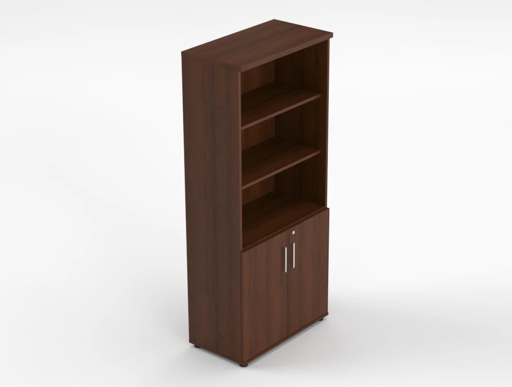 Quando Executive Part Bookcase Lowland Walnut Finish