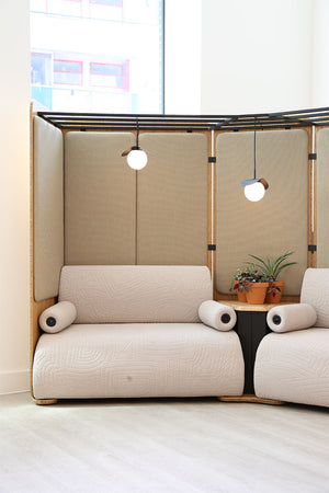 Retreat Modular Seating With Attached Table And Acoustic Lights