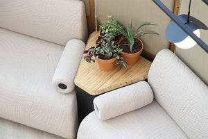 Retreat Modular Seating With Attached Table And Plants
