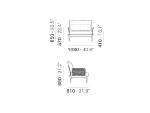 Reva Twist Lounge Outdoor Armchair Dimensions