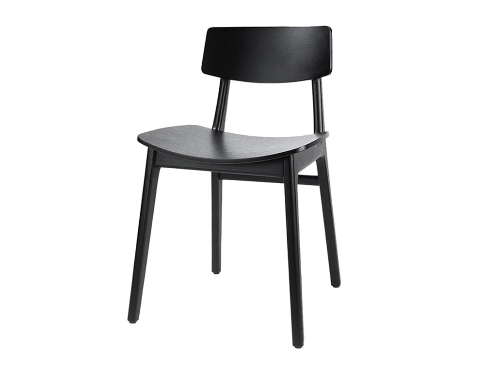Scandi Wooden Meeting Room And Canteen Chair In Black