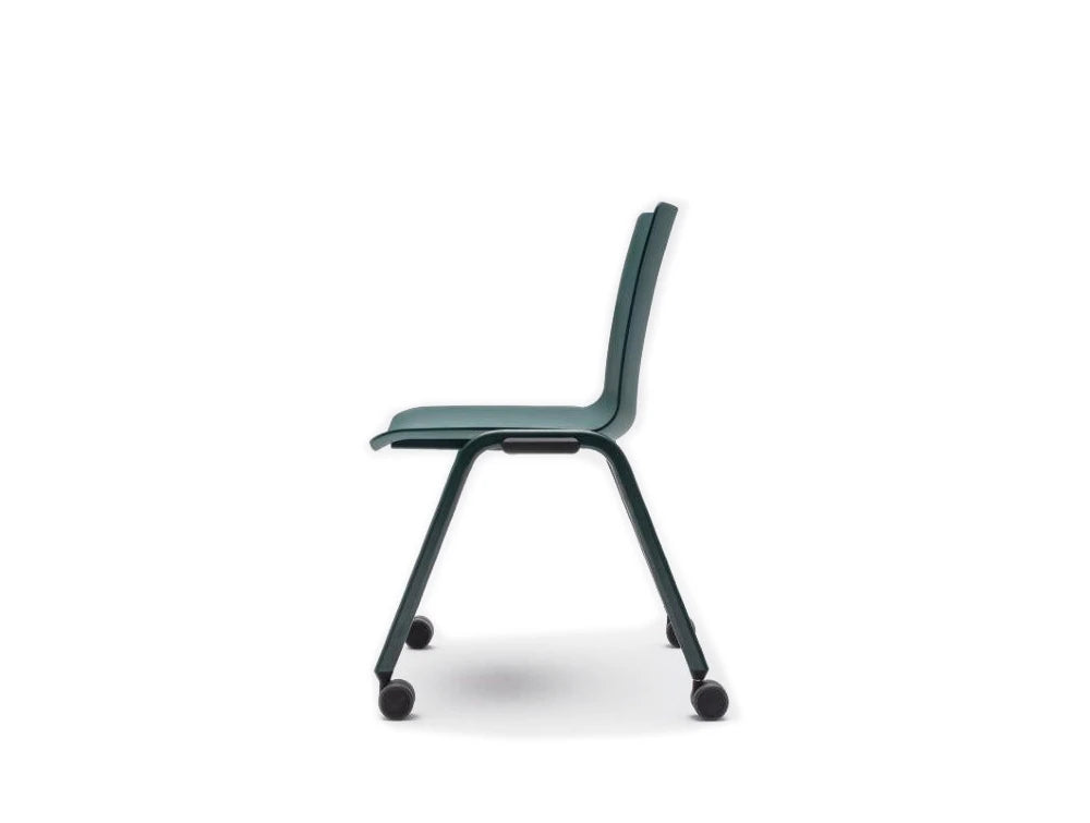 Shila A Frame Conference Chair On Castors With Black Base And Green Finish