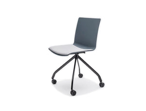 Shila Conference Chair With 4 Star Base On Castors With Black Base And Grey Cushion
