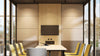 Silent Room XL Meeting Pod with Wooden Top Multimedia Table and Two Toned Finish Chair