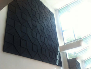 Soundtect Prism Recycled Acoustic Wall Panel In Elegant Lime Black Finish For Breakout Rooms