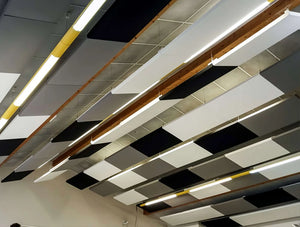 Soundtect Recycled Ceiling Acoustic Panel Class with Multucolour Fimish and Recycled Material