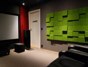 Soundtect Recycled Cubism Acoustic Wall Panel In Green Recycled Finish For Meeting Rooms