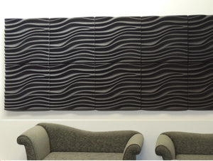Soundtect Recycled Wave Wall Acoustic Panel In Fancy Yellow And Black Finish For Receptions Areas