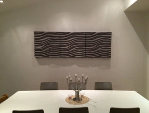 Soundtect Recycled Wave Wall Acoustic Panel In Grey Finish For Canteen And Breakout Room