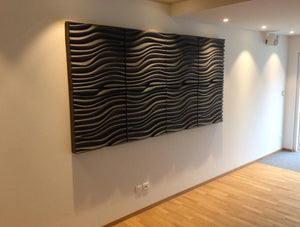 Soundtect Recycled Wave Wall Acoustic Panel In Grey Finish For Receptions Areas