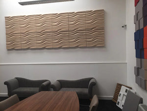 Soundtect Recycled Wave Wall Acoustic Panel In Sober Beige Finish For Receptions Areas