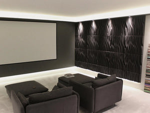 Soundtect Recycled Wave Wall Acoustic Panel In Stylish Black Finish For Meeting Rooms