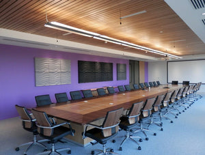 Soundtect Recycled Wave Wall Acoustic Panel In Stylish Black And Grey Finish For Conference Rooms