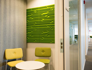 Soundtect Technics Recycled Eco Acoustic Wall Panel Lime Green For Reception Areas
