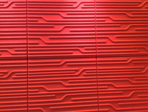 Soundtect Technics Recycled Eco Acoustic Wall Panel Red Close Up