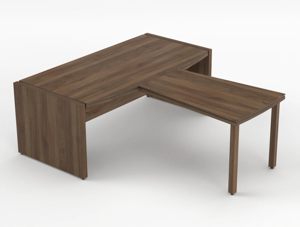 Status Executive Desk With Front Meeting Extension Canadian Oak Finish 2000Mm