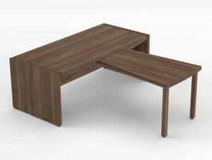 Status Executive Desk With Front Meeting Extension Dark Walnut Finish 2000Mm