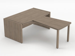 Status Executive Desk With Front Meeting Extension Grey Oak Finish 1700Mm