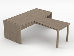 Status Executive Desk With Front Meeting Extension Grey Oak Finish 2000Mm