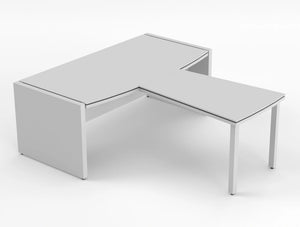 Status Executive Desk With Front Meeting Extension White Pastel Finish 2000Mm